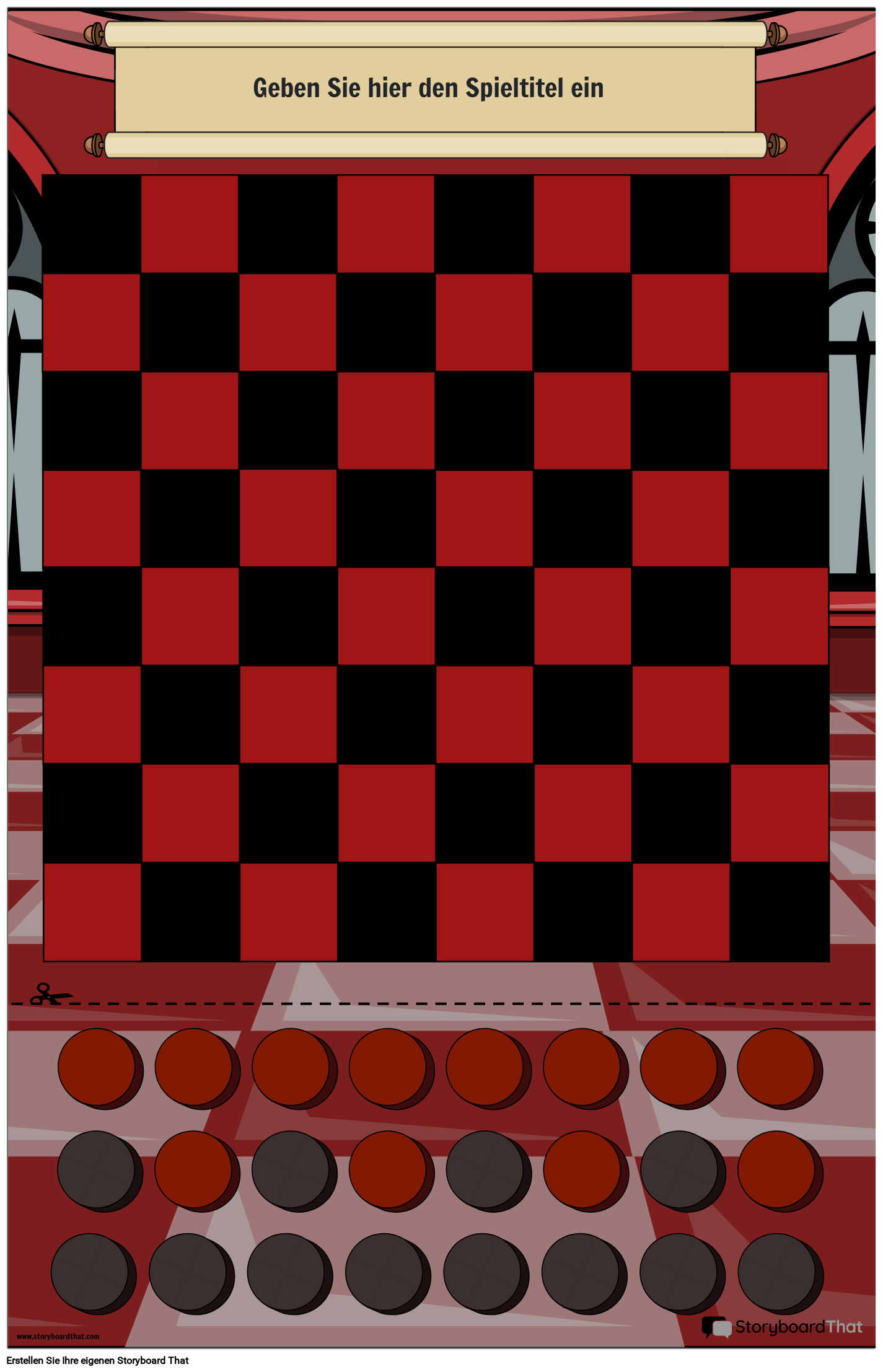 Schwarz-rotes Schachbrettspiel