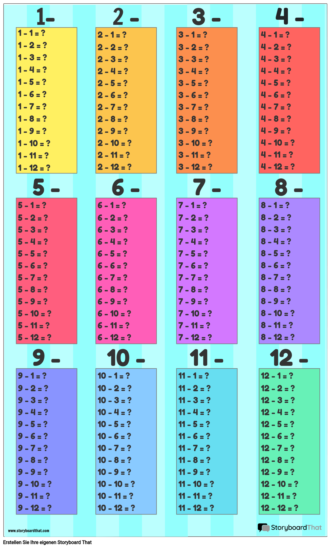 Subtraktionsvorlage Storyboard by de-examples