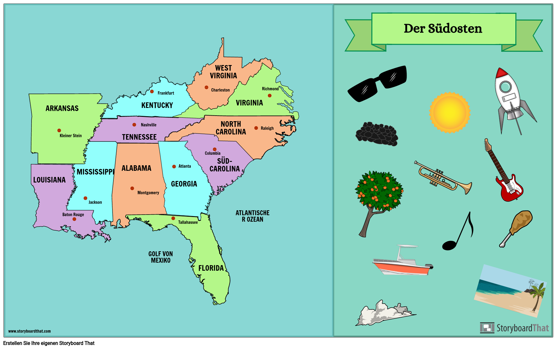 Südoststaatenkarte