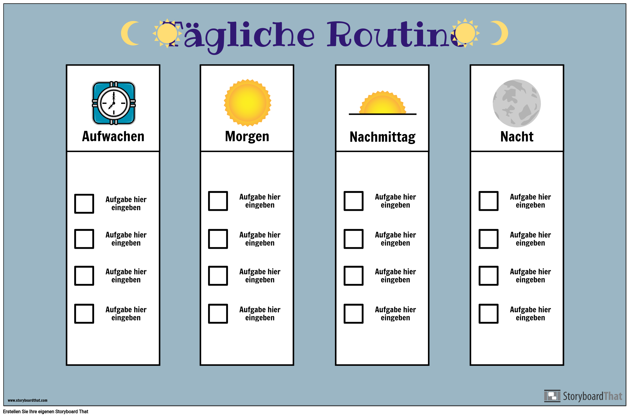 Machen Sie ein Routine-Diagramm | Tägliche Routine Chart Vorlage