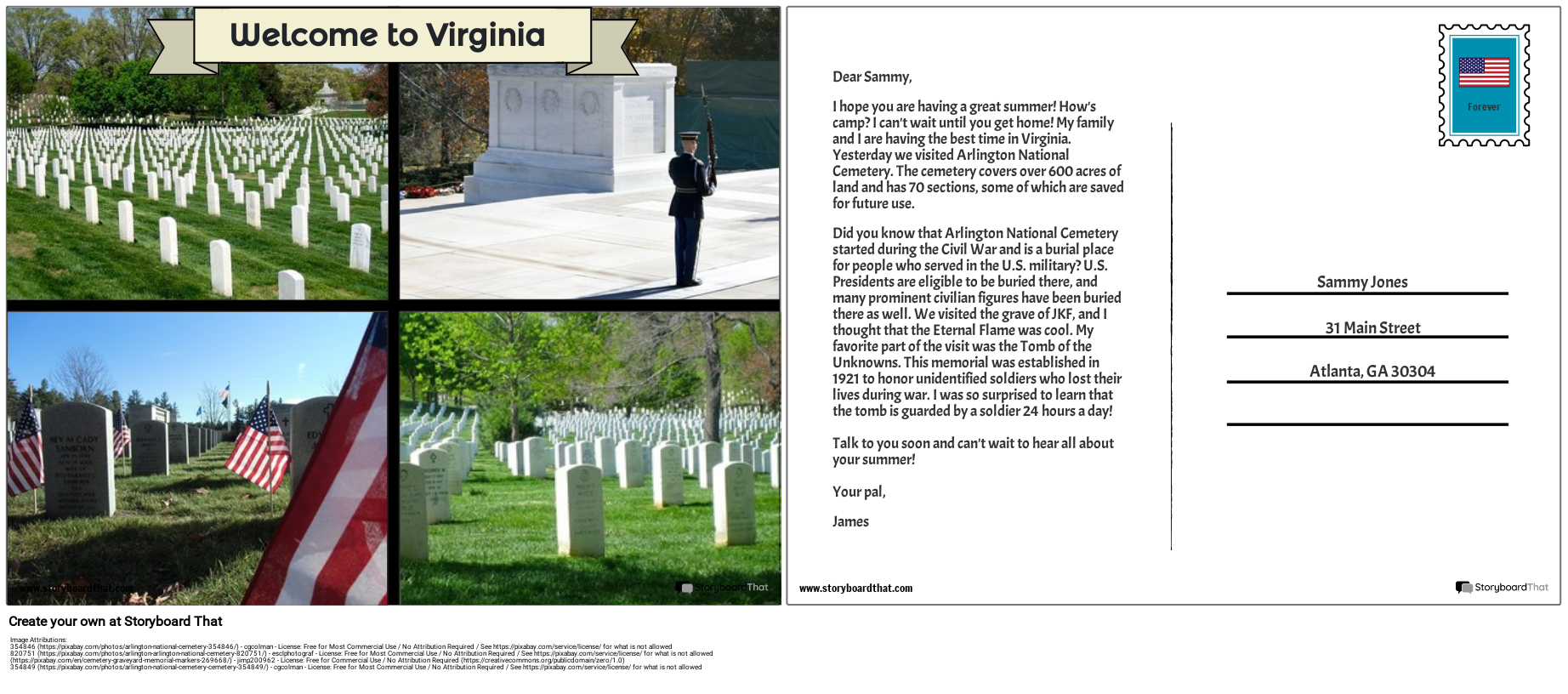 Virginia-Postkarte