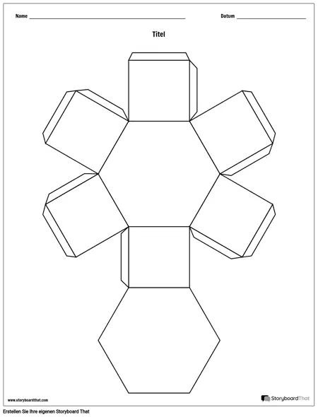 Vorlage für Hexagon Story Cube