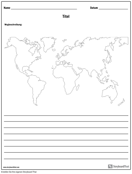 Weltkarte - mit Linien