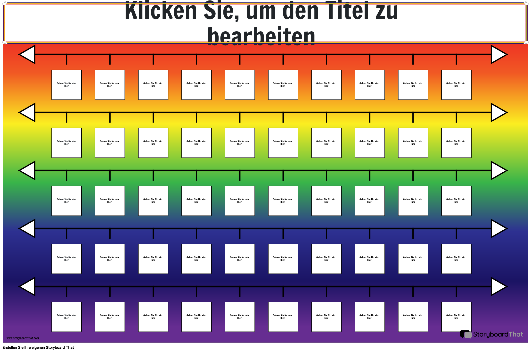 Zahlenstrahl-Poster mit Regenbogenmotiv