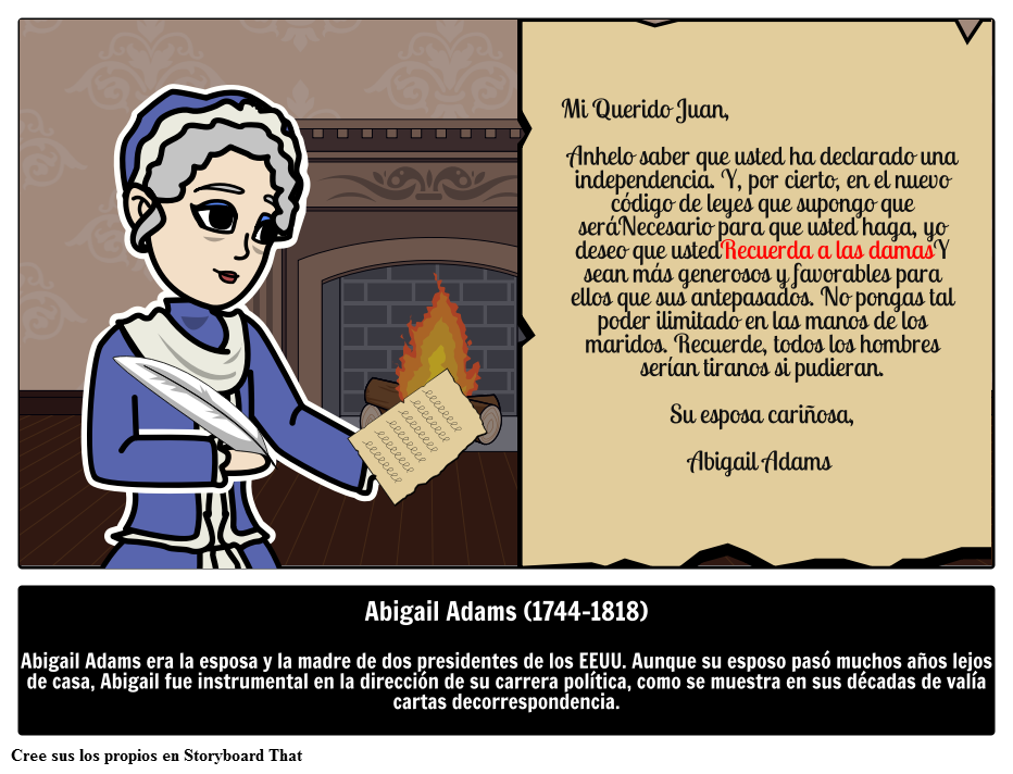 Ejemplo de biografía de Abigail Adams
