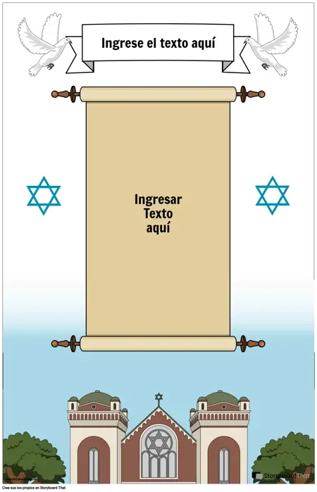 Cartel judío con pergamino