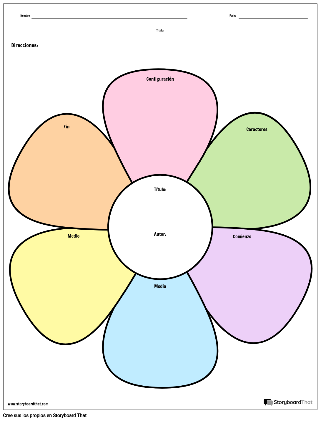 Color Del Mapa De La Historia De La Flor Storyboard