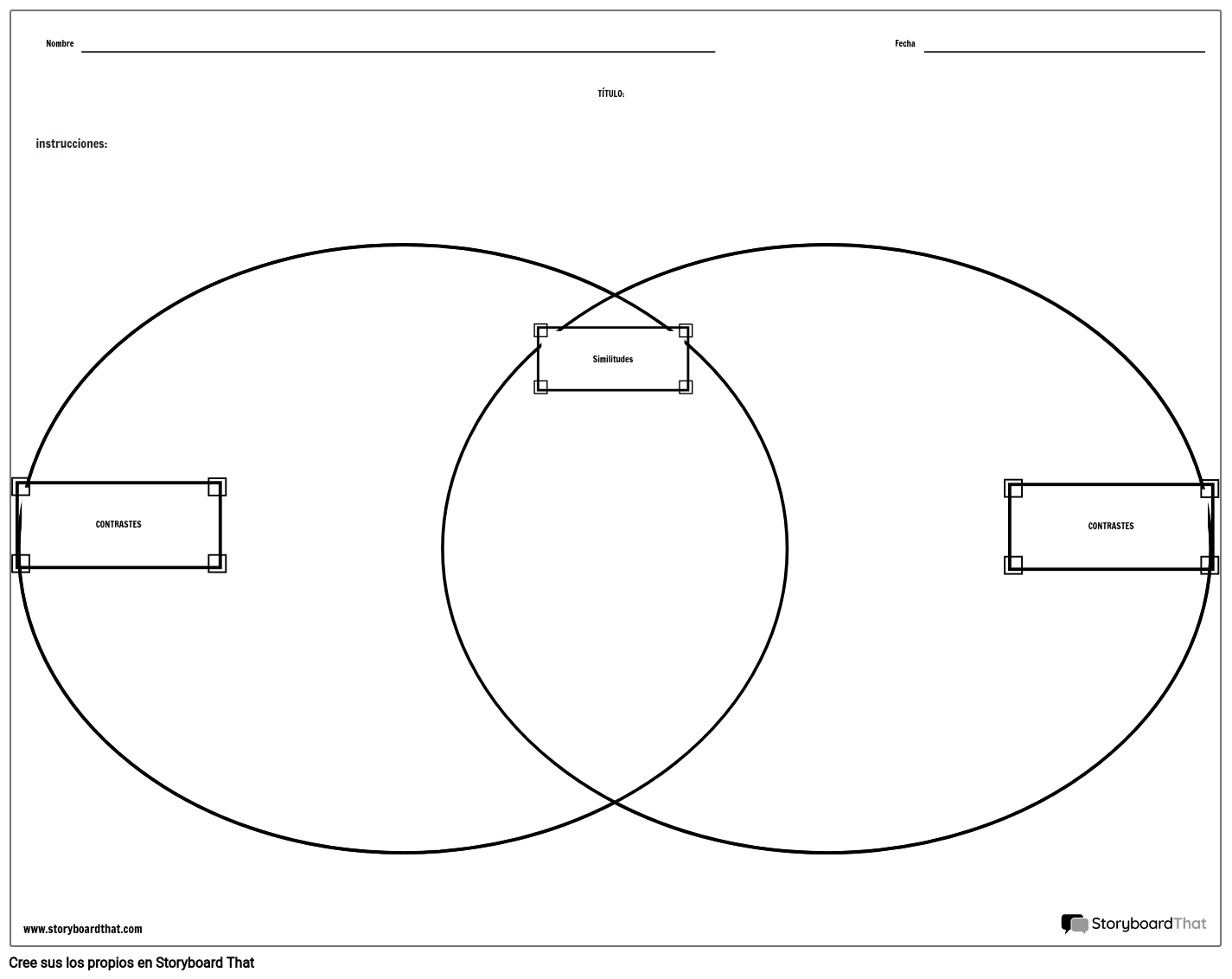 Comparar El Diagrama De Venn De Contraste Storyboard 5674