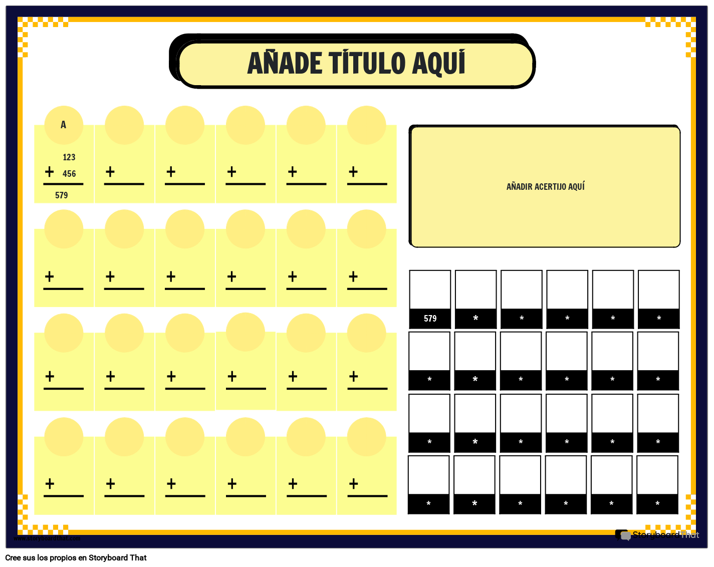 Completar el acertijo - Hoja de trabajo de suma de 3 dígitos