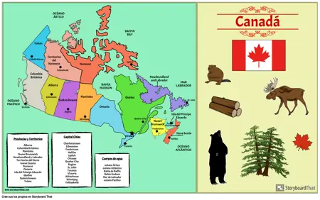 Mapa, de, Canadá