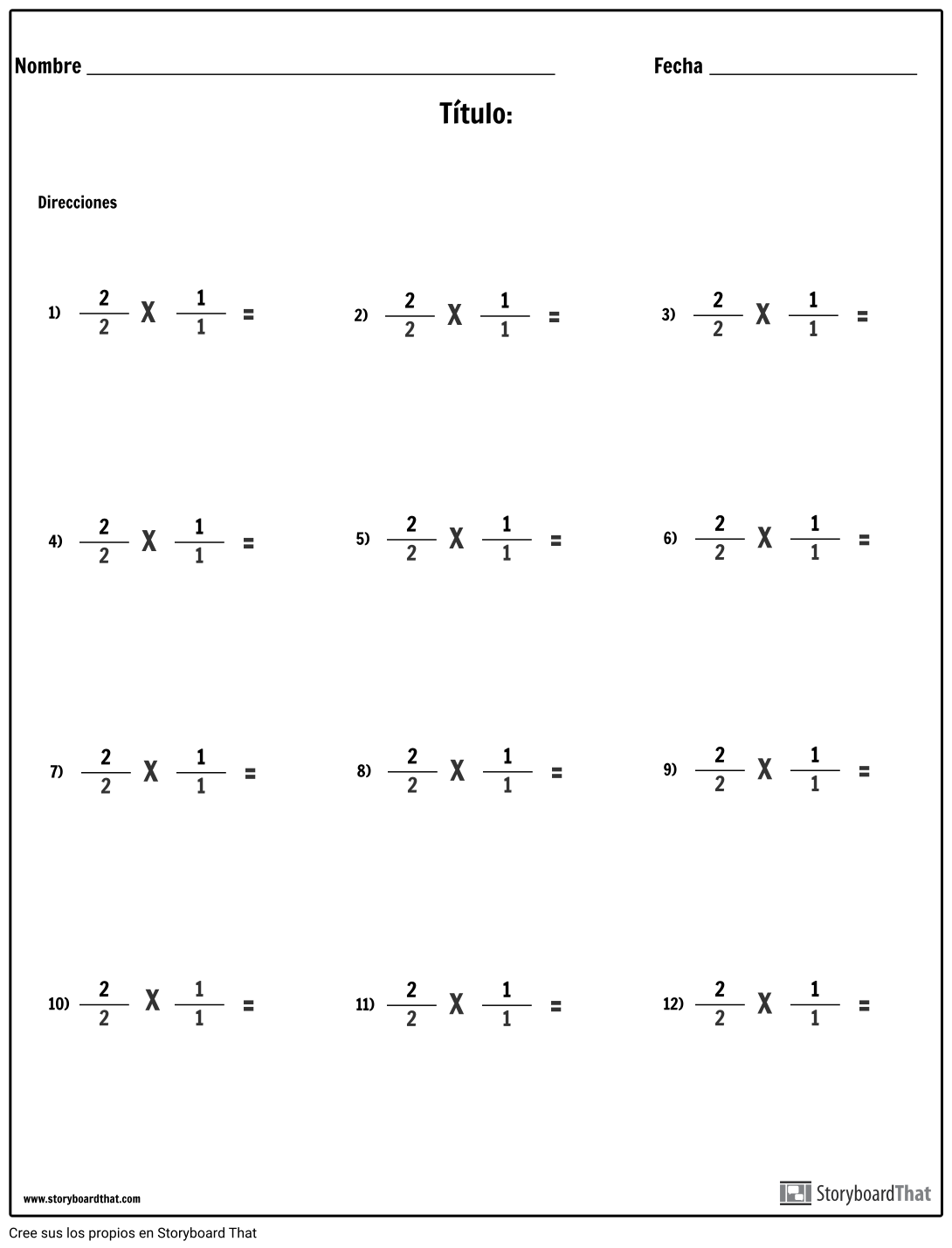 Multiplicación - Fracciones