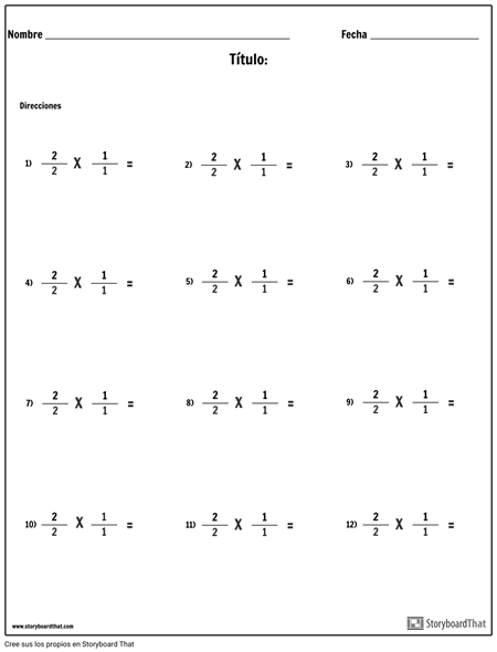 Multiplicación - Fracciones