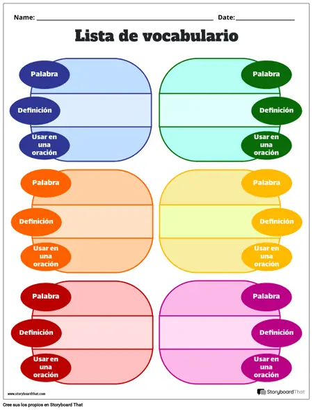 Nueva Plantilla de Vocabulario de Página de Creación 3