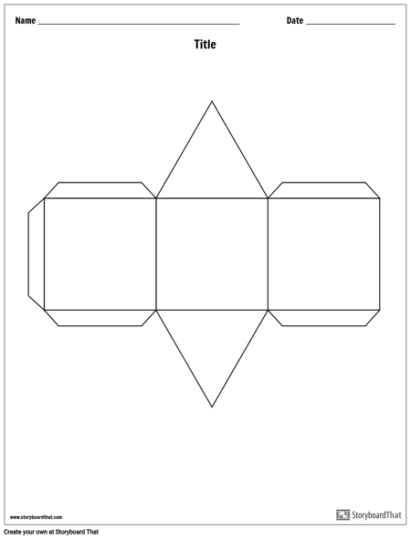 Plantilla de Cubo de Historia de Prisma Triangular