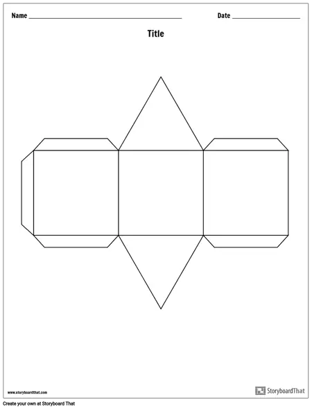Plantilla de Cubo de Historia de Prisma Triangular