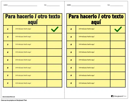 Plantilla de Lista de Verificación 2