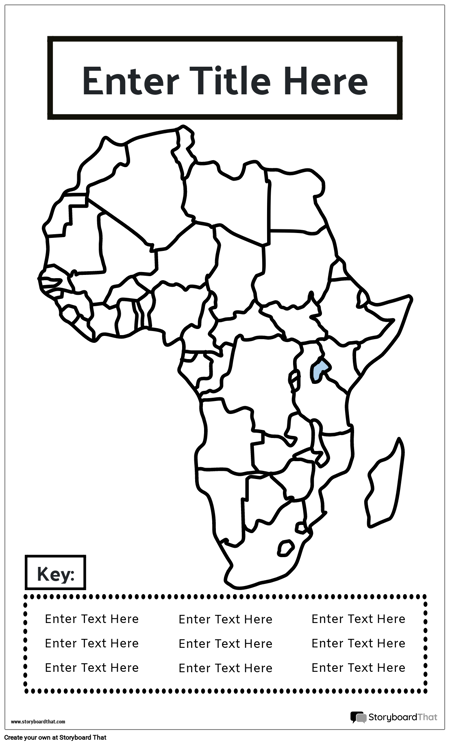Póster Mapa 18 BW Retrato-África