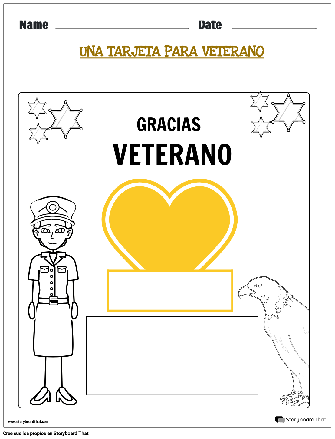 Tarjeta imprimible para veteranos