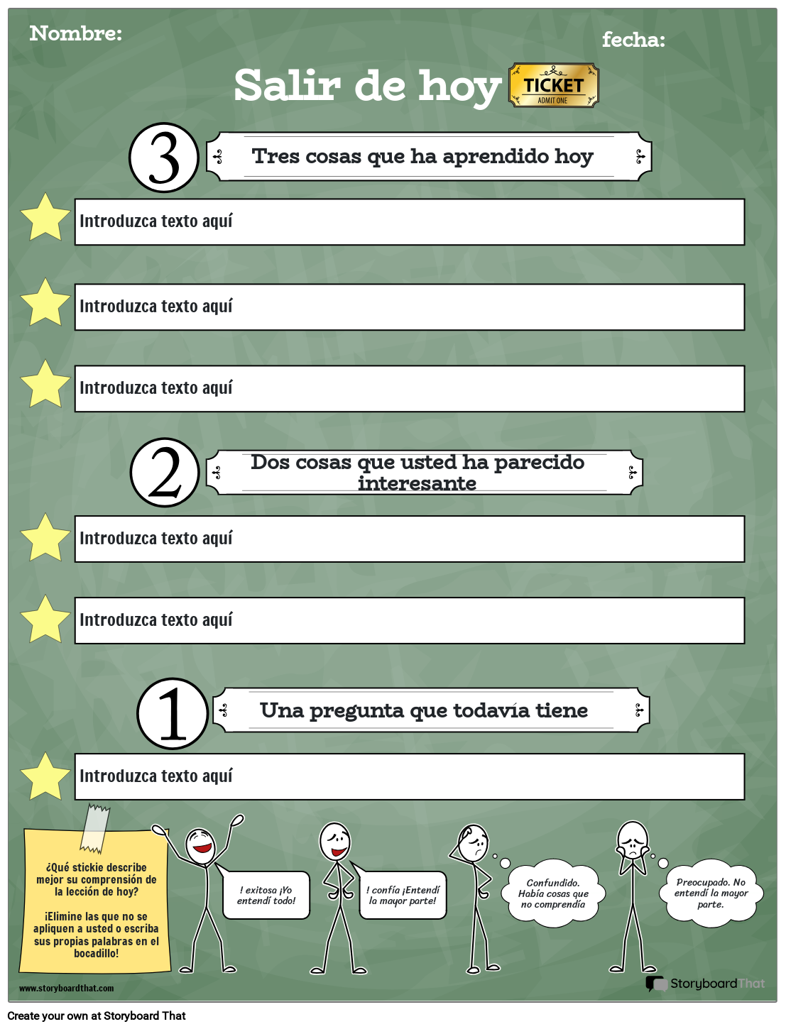 Ticket De Salida 2 Storyboard Por Es examples Ticket De Salida 2 Storyboard Por Es examples