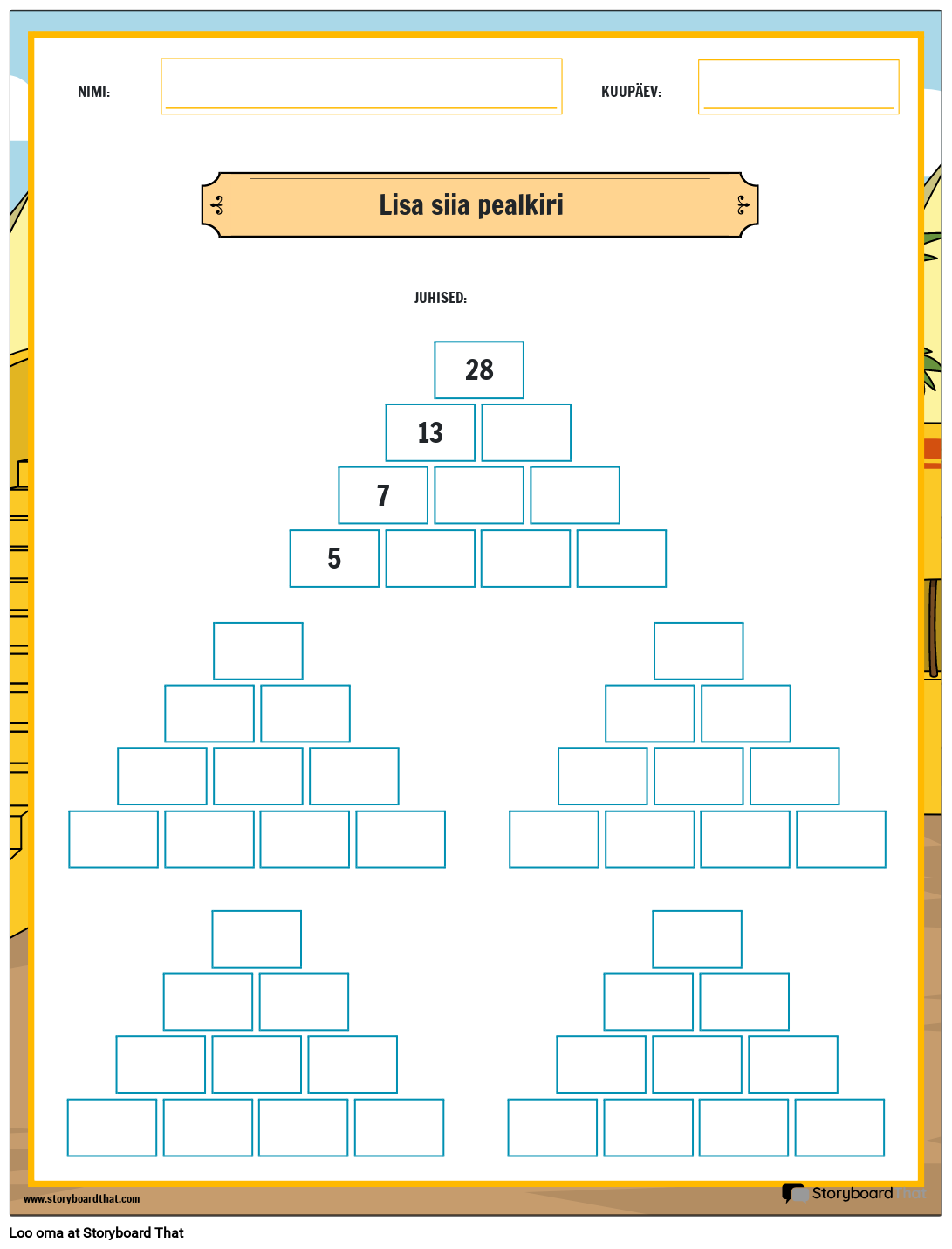 Lahutamispüramiid – Matemaatikamängude Mõistatus
