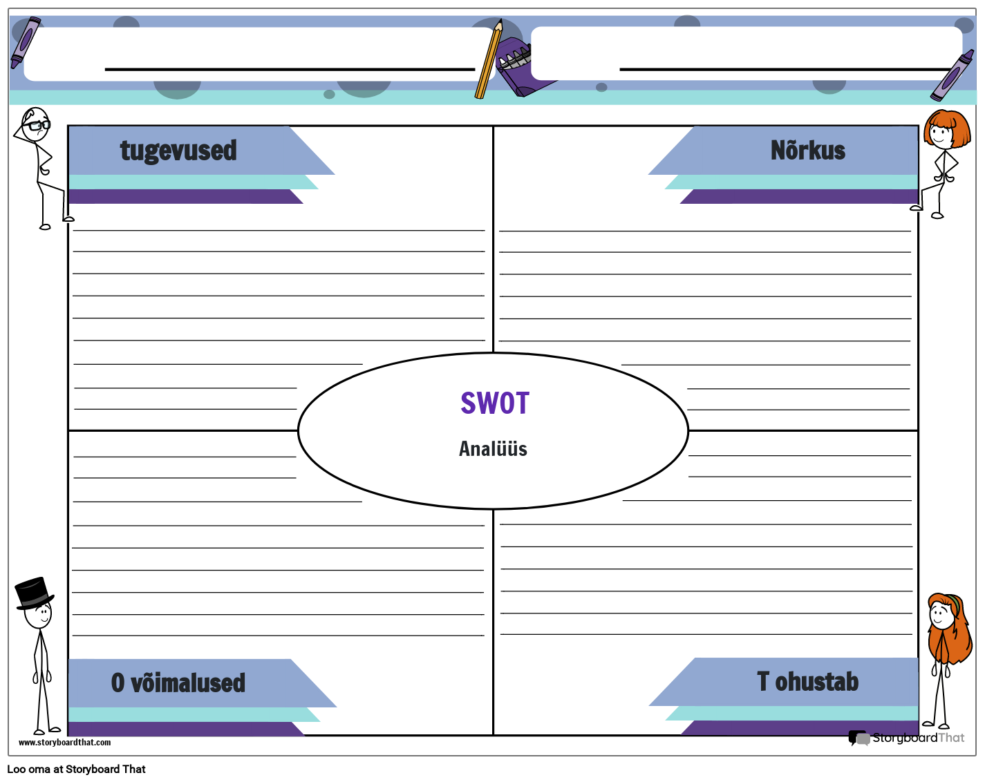 Lihtne Infograafiline SWOT-tabel
