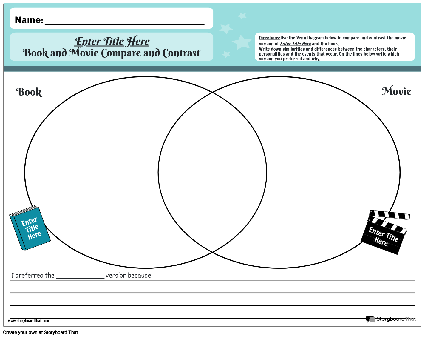 Raamat vs Film Venni Diagrammimall