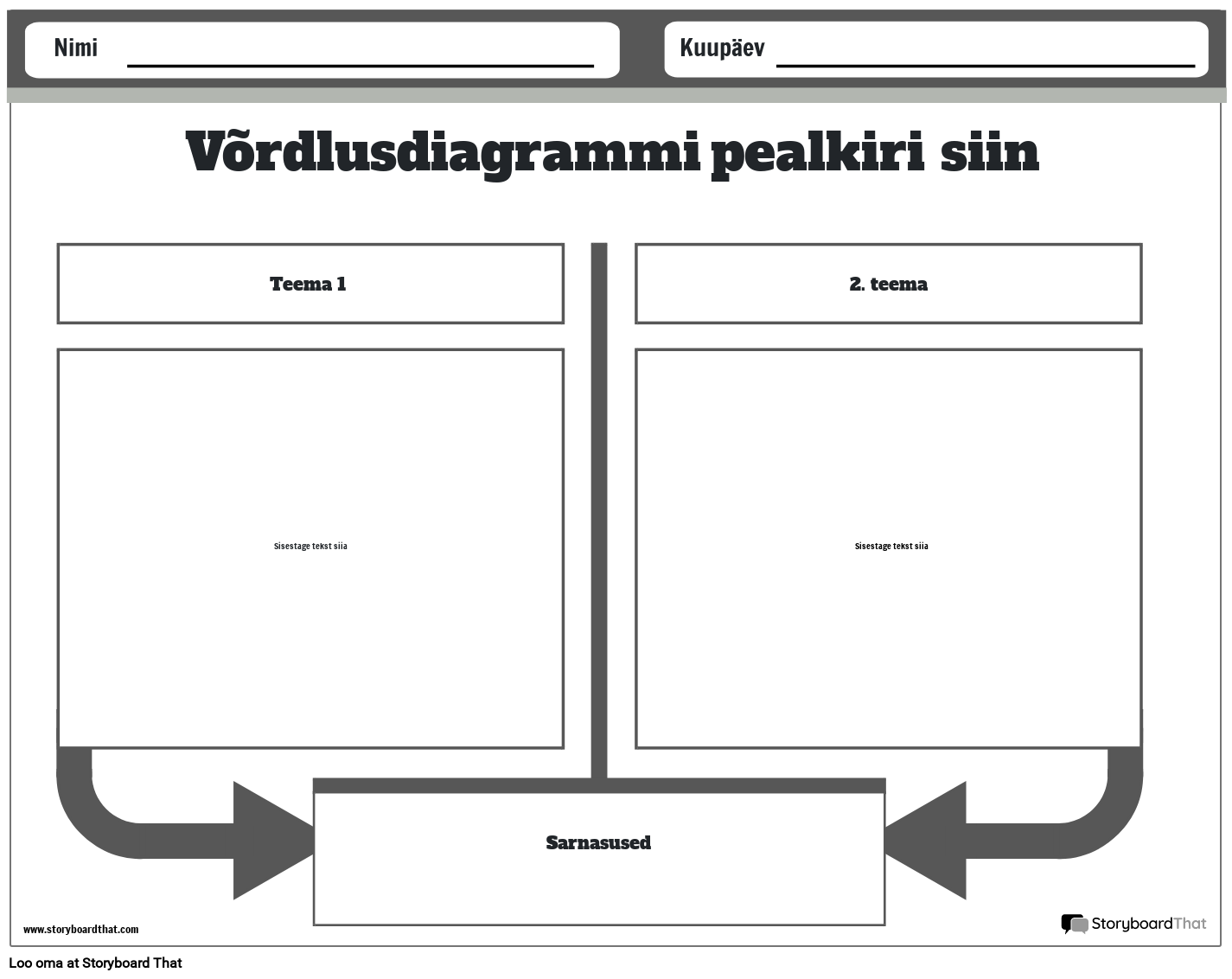 Uus lehe võrdlusdiagrammi loomise mall 2 (mustvalge)