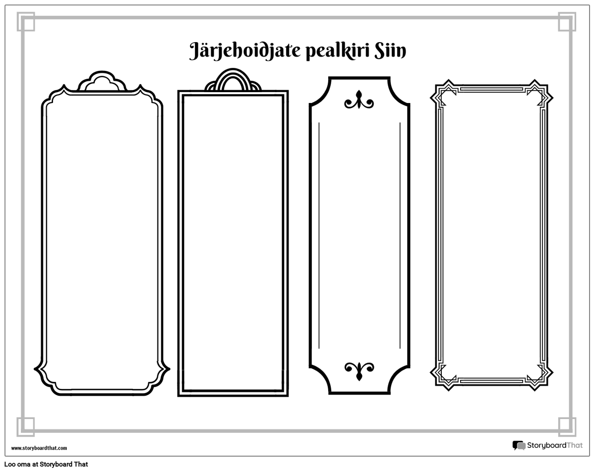 Uus Loo lehe järjehoidja mall 1 (mustvalge)