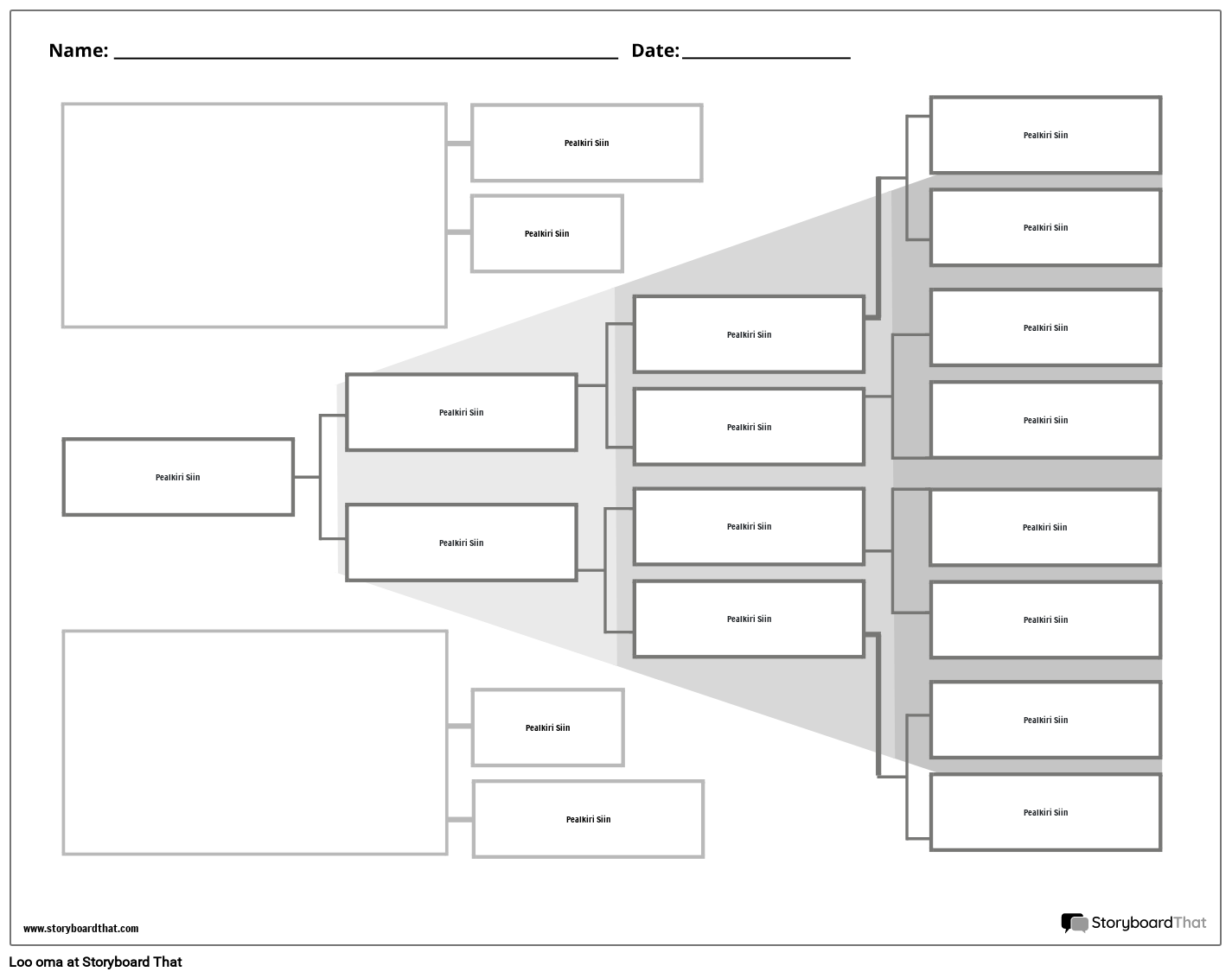 Uus Loo lehepuu diagrammi mall 1 (mustvalge)
