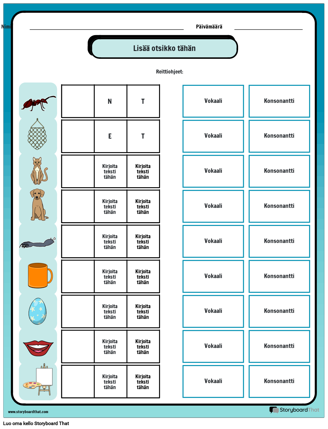 Storyboard That Ilmaisia Vokaali Ja Konsonanttiharjoituksia Storyboard That Ilmaisia Vokaali Ja Konsonanttiharjoituksia
