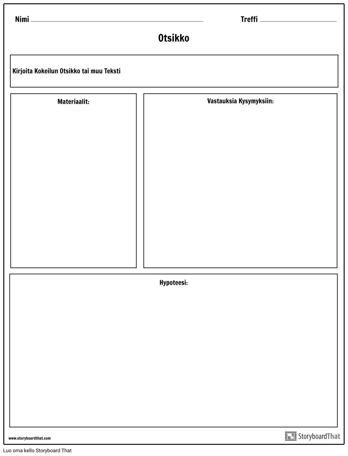 Experiment / Lab Sheet - Generic