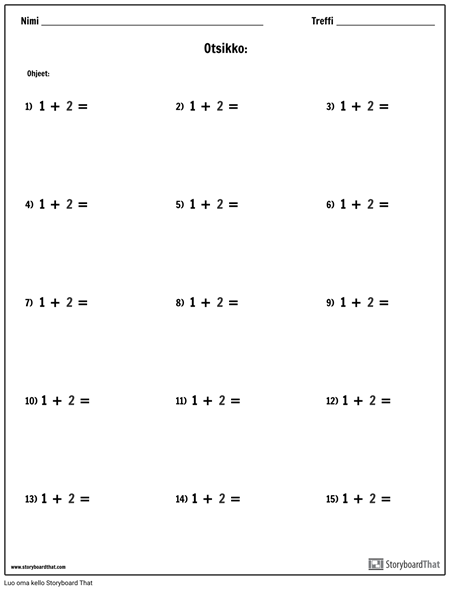 Lisäys - Yksittäinen Numero - Versio 1