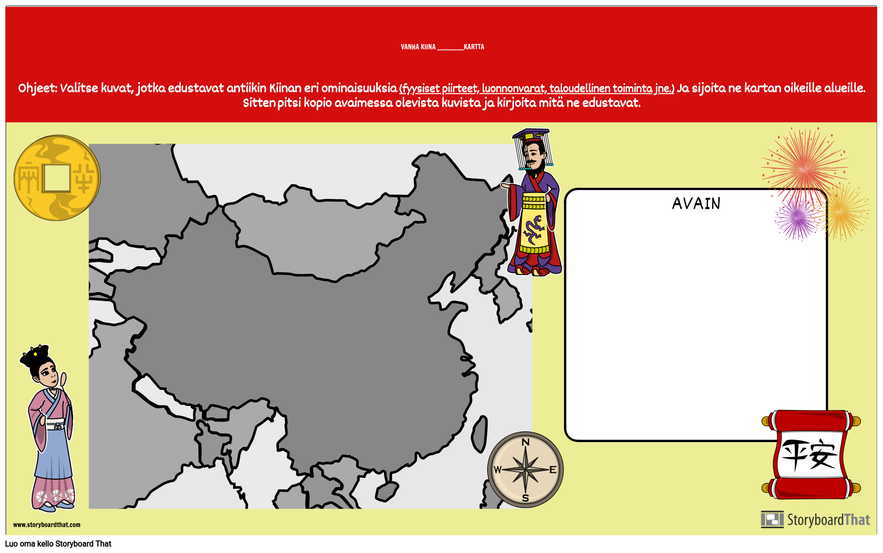 Muinainen Kiina luo oma Karttasi Storyboard od Strane fi-examples