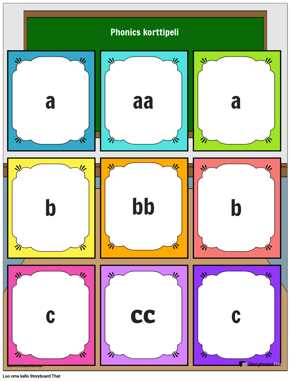 Phonics-korttipeli Tulostettava