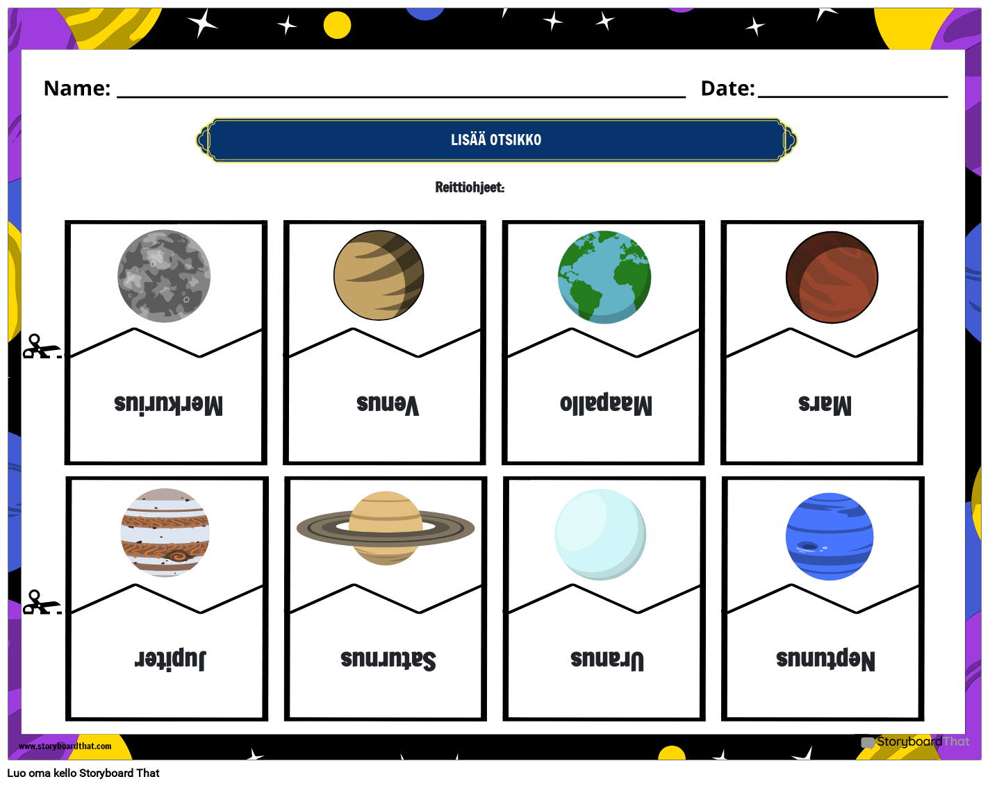 Planets Matching Puzzle