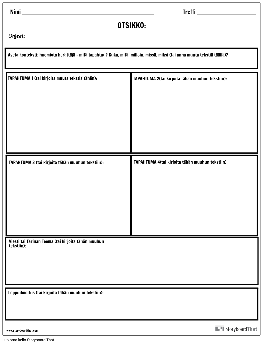 Sarjakuvat Storyboard par fi-examples