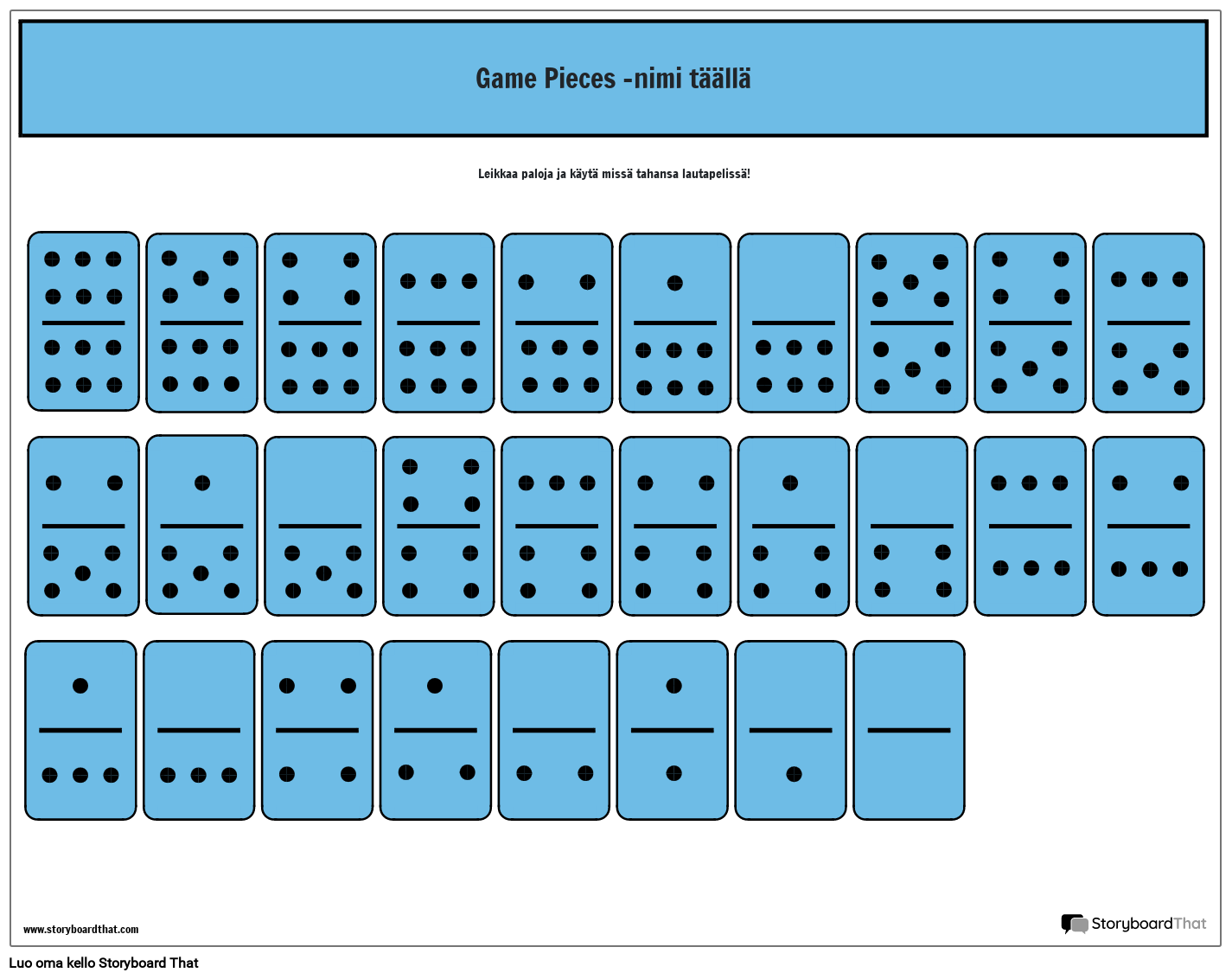 Sininen Domino Cut Outs -malli