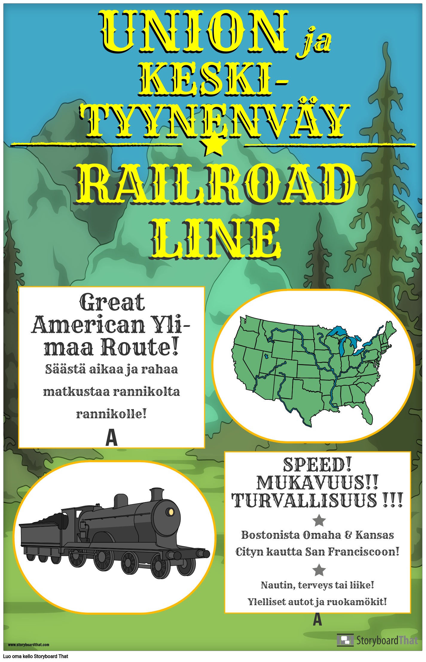Transcontinental Railroad Mainos