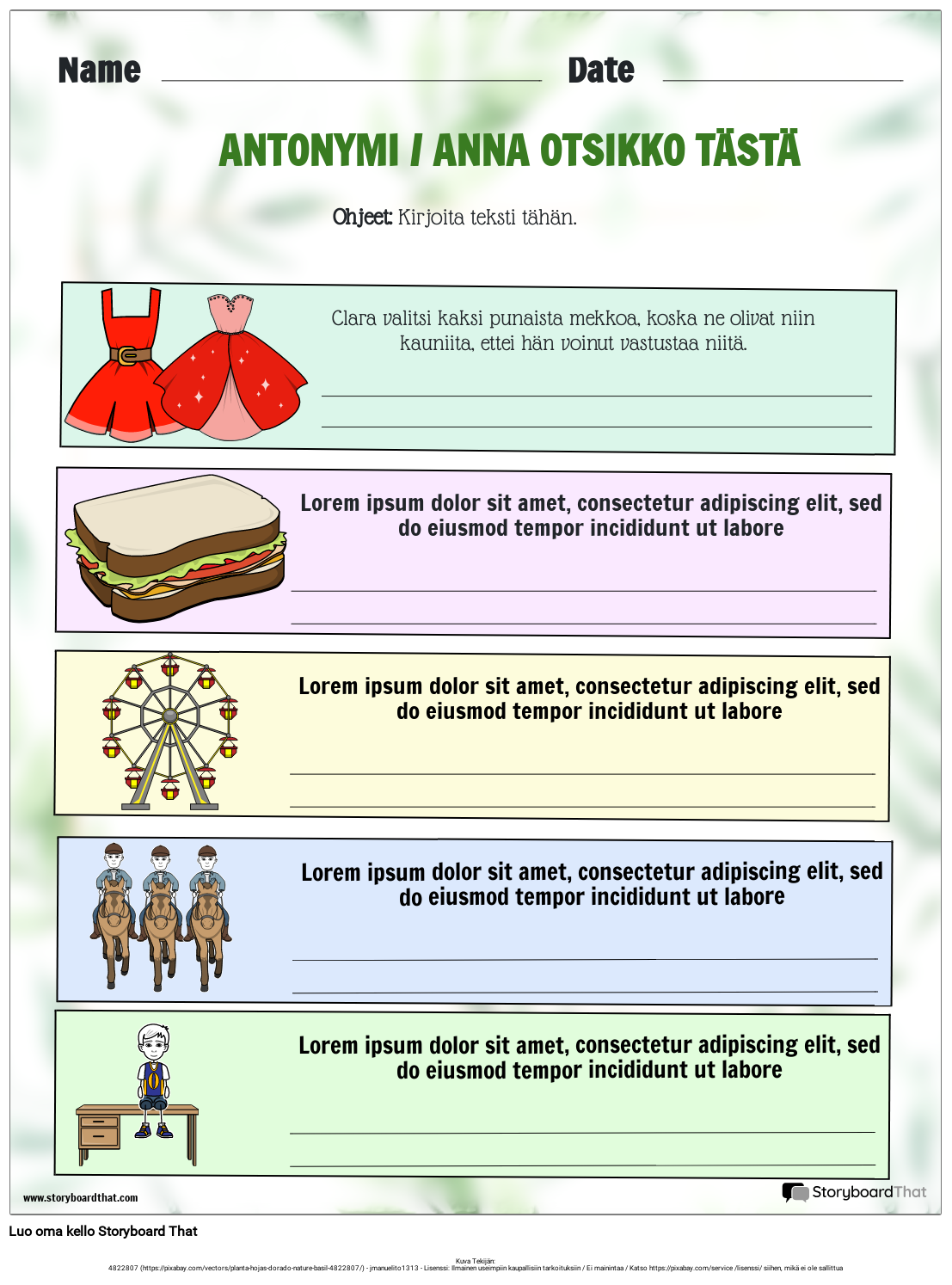 Tulostettava Antonyms laskentataulukko Storyboard Tulostettava Antonyms laskentataulukko Storyboard