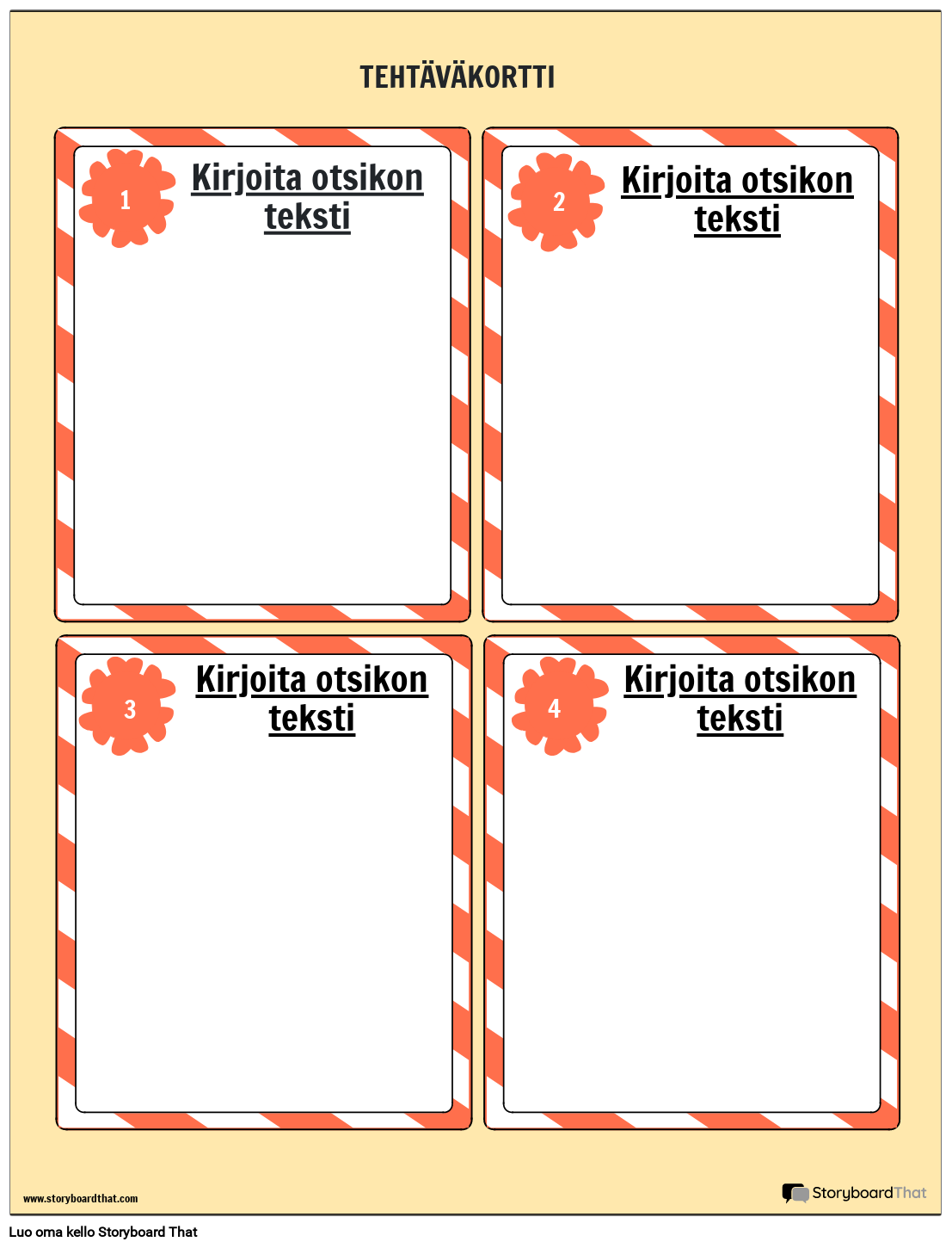 Tulostettava Teht v korttilaskentataulukko Storyboard