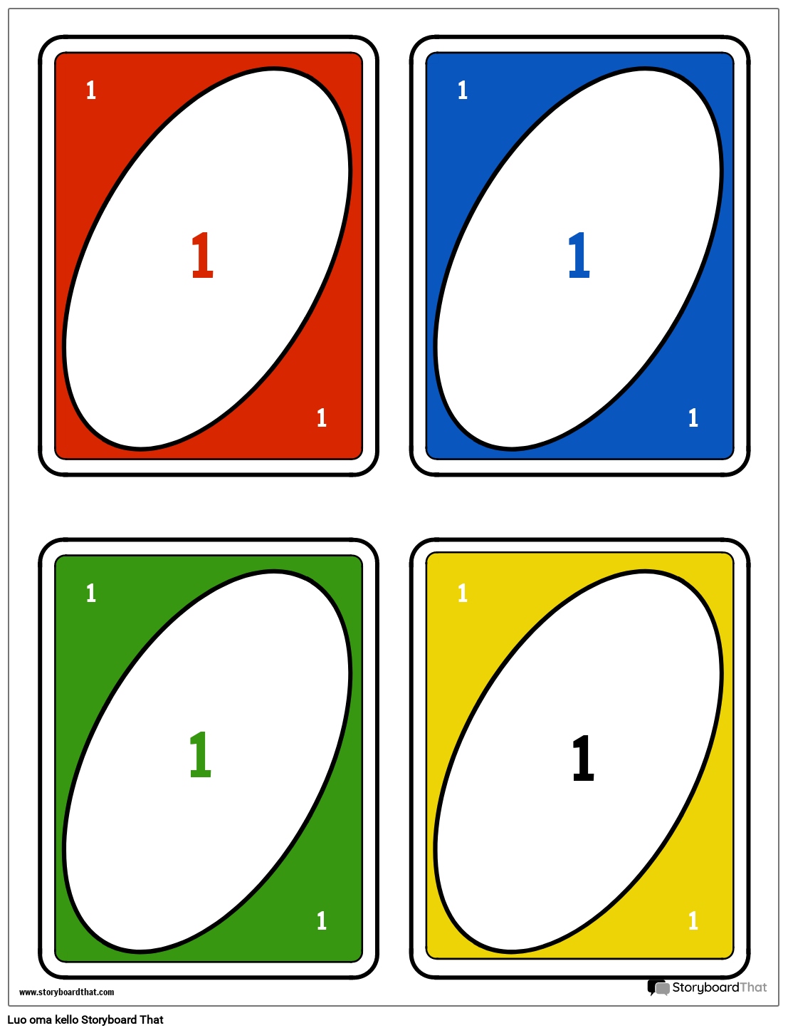 Uno Card Design -kortti