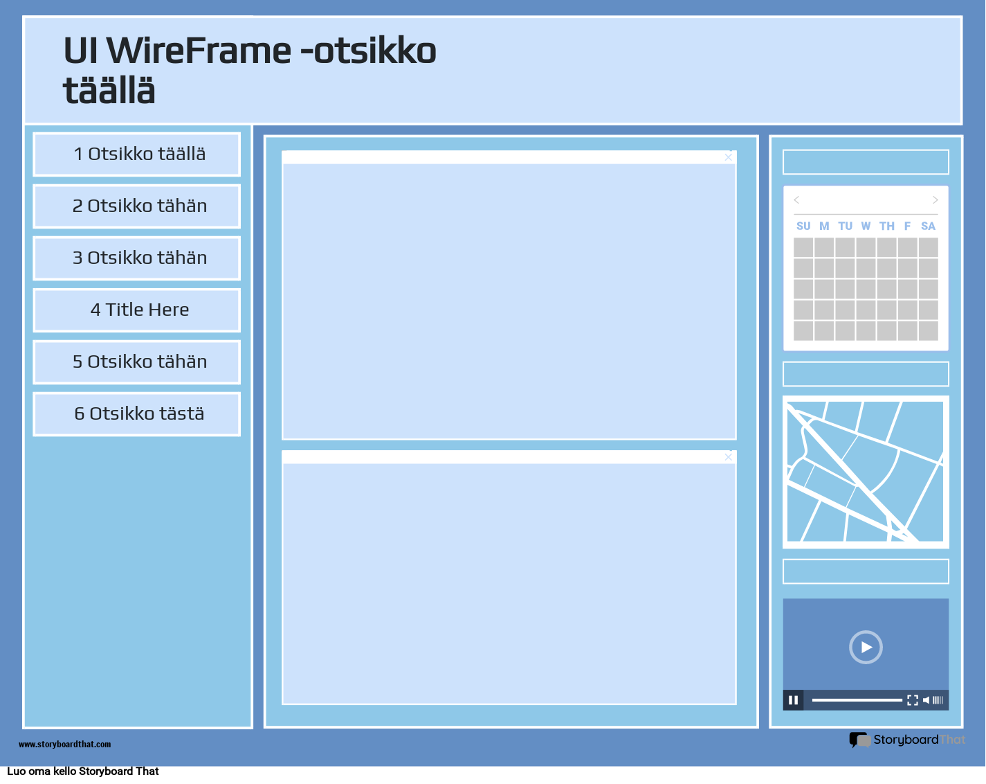 Yrityksen Käyttöliittymän WireFrame-malli 1