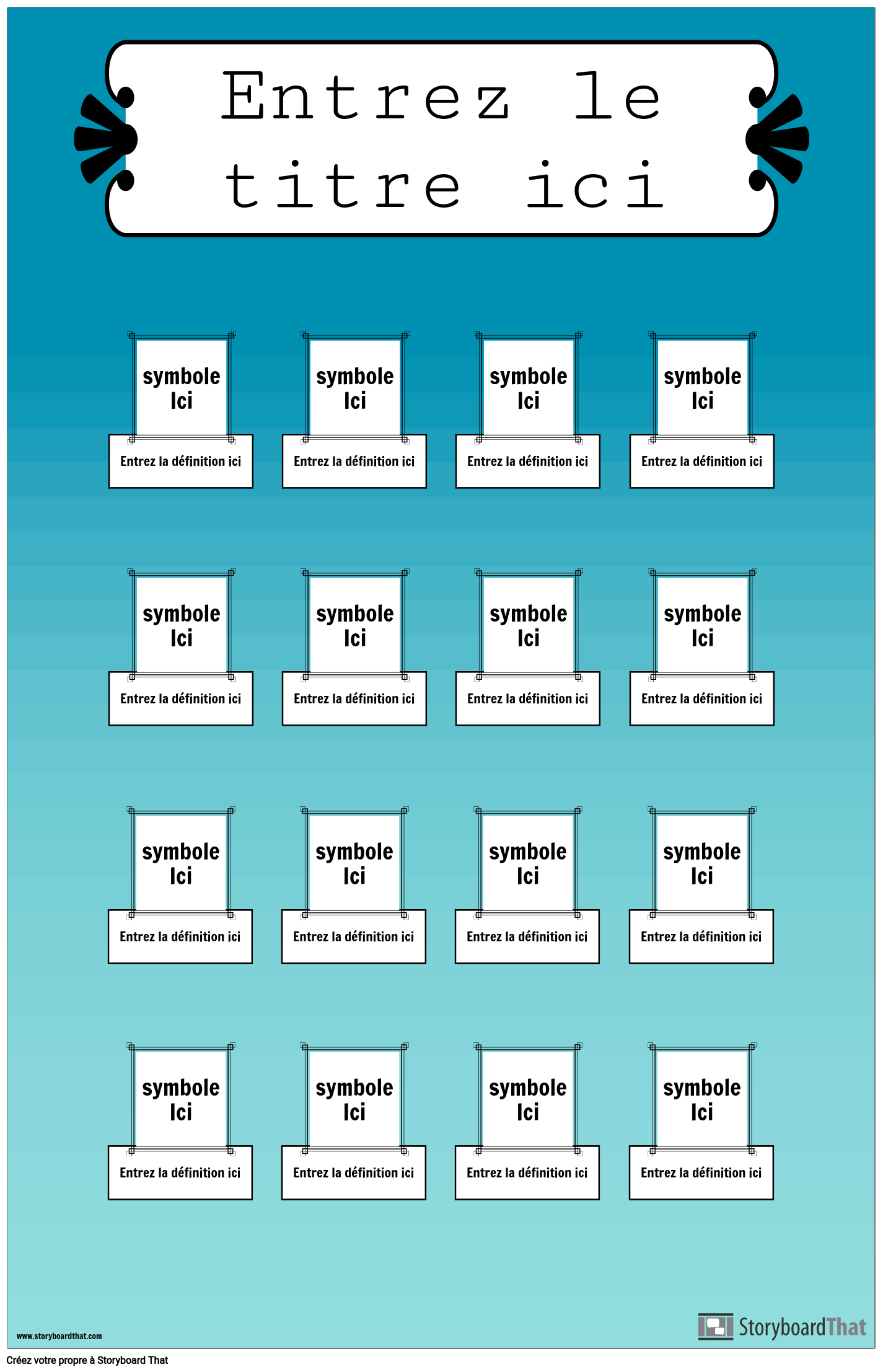 Affiche de Définitions de Symboles Mathématiques