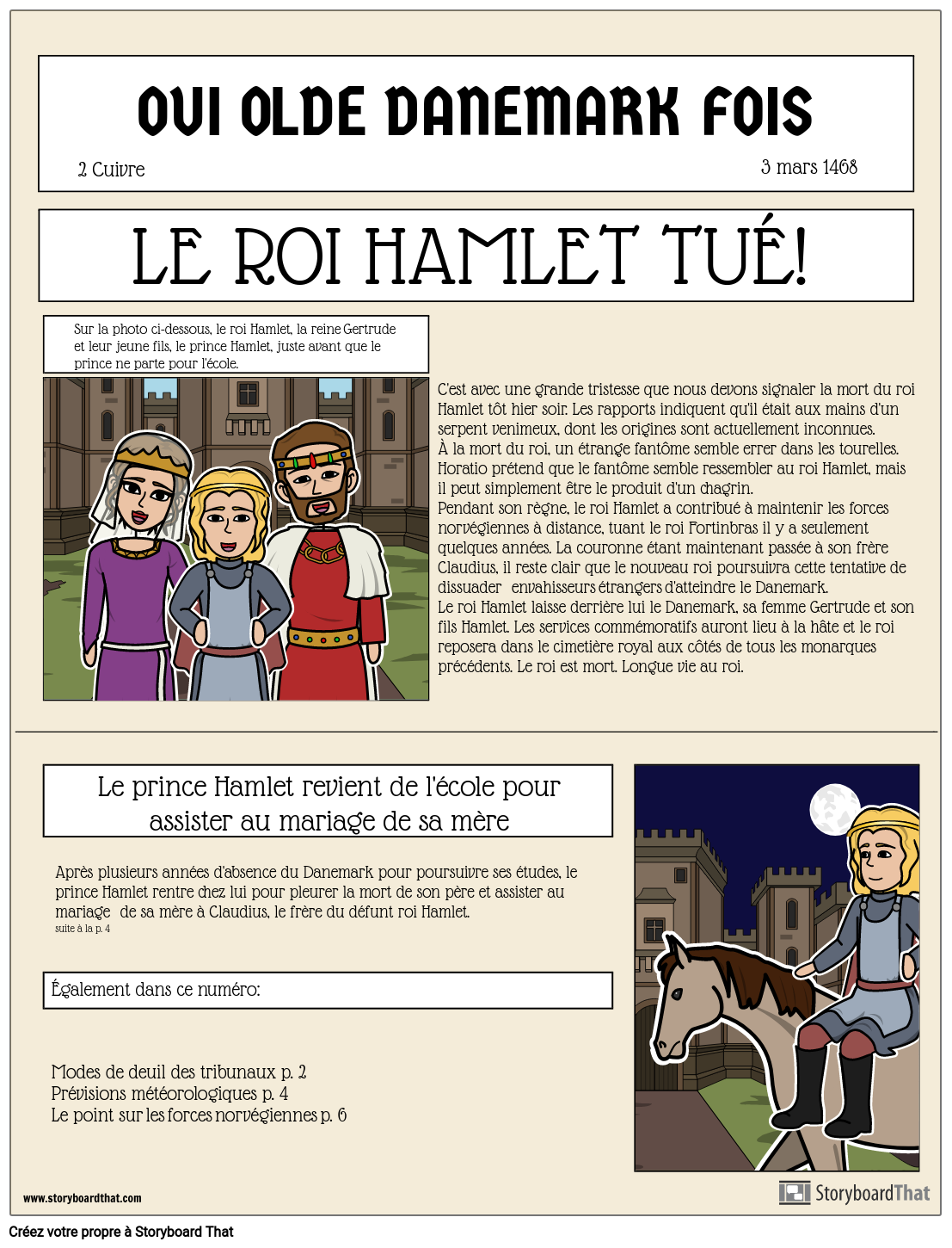 Annonce de Journal de Hameau