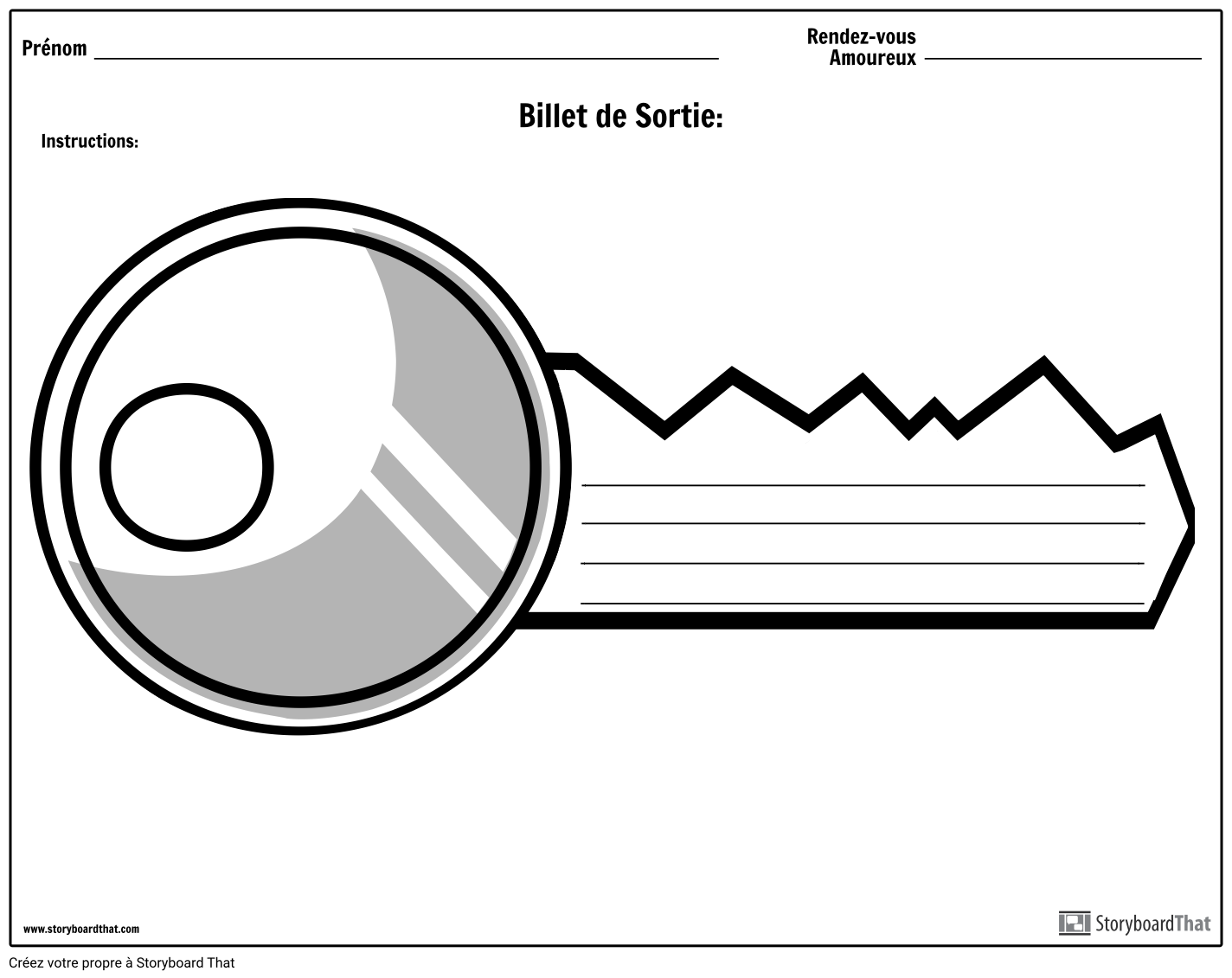 Billet de Sortie - Clé de la Porte