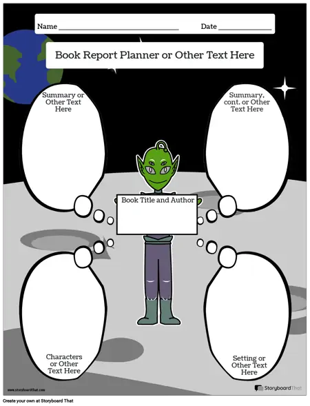 Book Report Planner Portrait Couleur 3