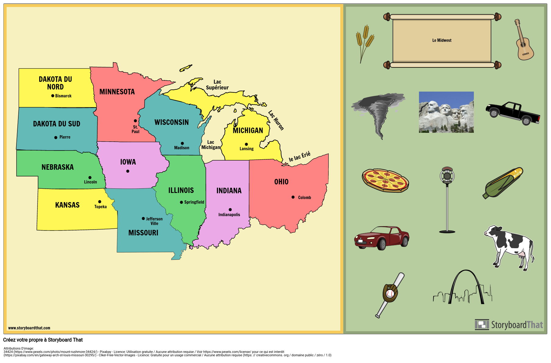 Carte du Midwest