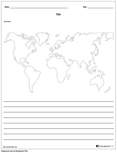 Carte du Monde - Avec des Lignes