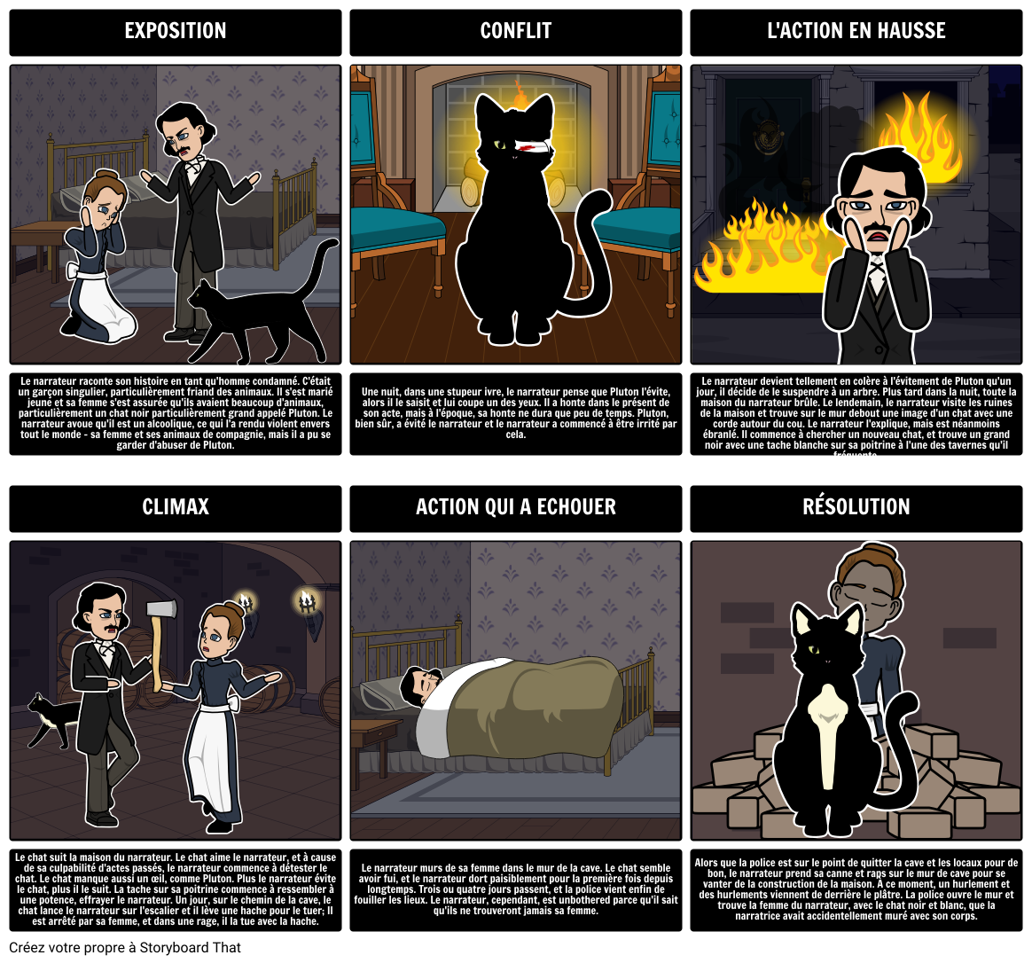 Le Chat Noir Edgar Allan Poe Résumé Activité de Résumé du Chat Noir: Diagramme de Tracé