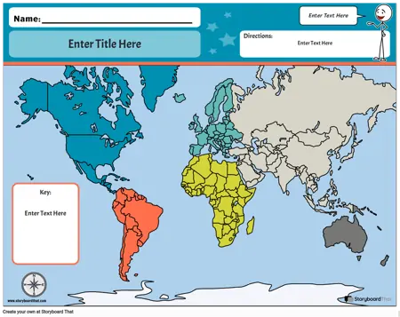 Feuille de Travail sur la Carte du Monde